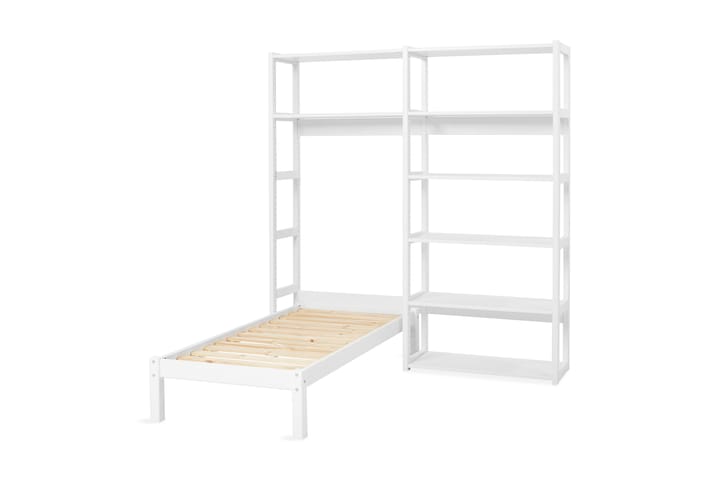 Sänky Storey hyllyllä 70x160 Valkoinen - Valkoinen - Huonekalut - Lasten kalusteet - Lasten huonekalusetti