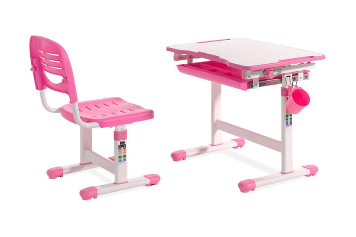 Piirustuspöytä Friscadu - Valkoinen/Roosa - Huonekalut - Lasten kalusteet - Lasten pöydät - Lasten kirjoituspöytä