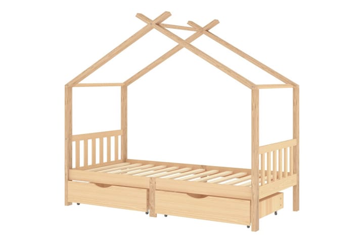 Lasten sängynrunko laatikoilla täysi mänty 90x200 cm - Huonekalut - Lasten kalusteet - Lastensängyt & juniorisängyt - Talosänky