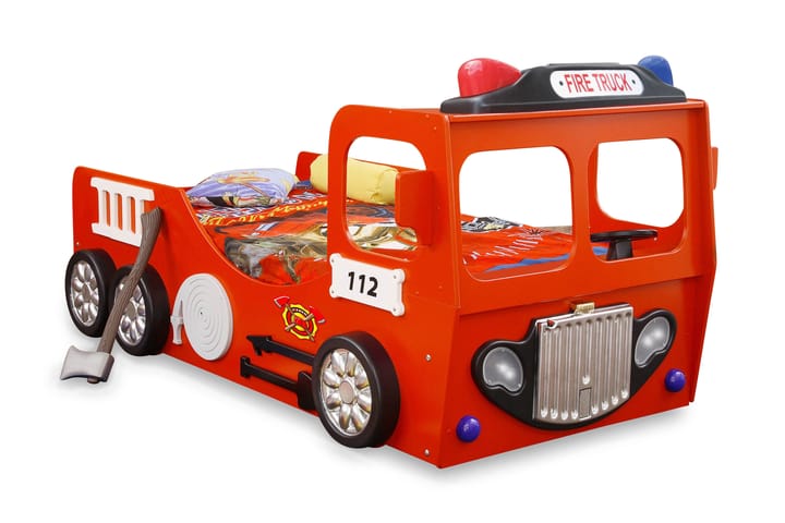 Lastensänky Firetrucker Paloauto - Punainen - Huonekalut - Lasten kalusteet - Lastensängyt & juniorisängyt - Tavallinen lastensänky