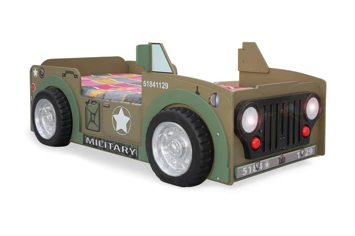Lastensänky Playmore Jeep - Vihreä - Huonekalut - Lasten kalusteet - Lastensängyt & juniorisängyt - Tavallinen lastensänky