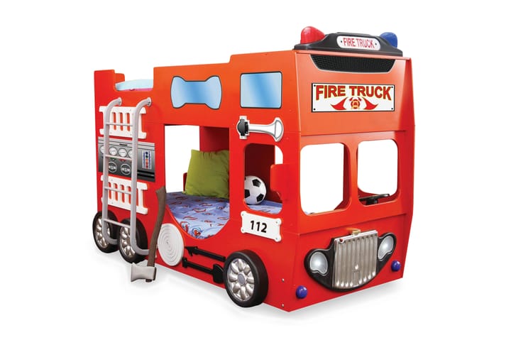 Lastensänky/Kerrossänky Firetrucker Paloauto - Punainen - Sisustustuotteet - Lastenhuoneen sisustus - Lastenhuonesäilytys
