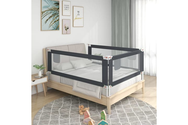 Turvalaita sänkyyn tummanharmaa 160x25 cm kangas - Harmaa - Huonekalut - Lasten kalusteet - Lastensängyt & juniorisängyt