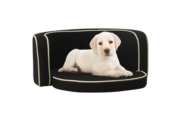 Taitettava koiran sohva musta 76x71x30 cm pellava pestävä - Huonekalut - Lemmikkien kalusteet - Koirien kalusteet