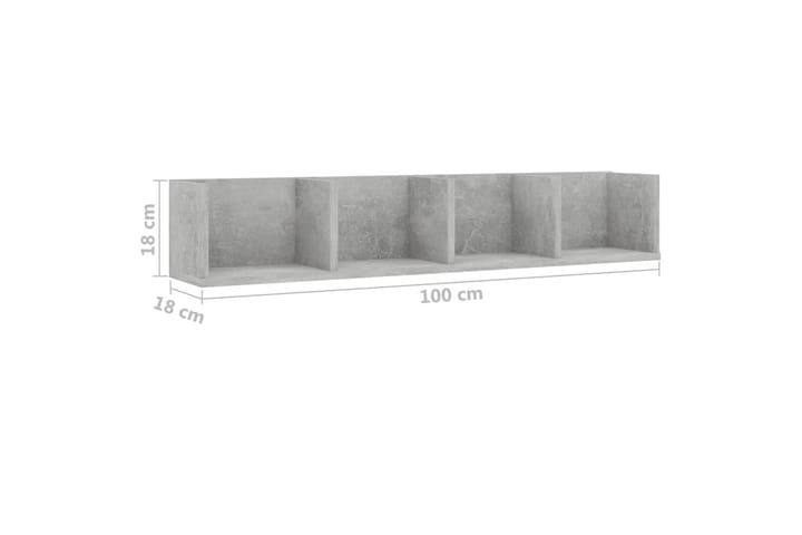 CD-seinähylly betoninharmaa 100x18x18 cm lastulevy - Harmaa - Huonekalut - TV- & Mediakalusteet - CD-hyllyt & DVD-hyllyt