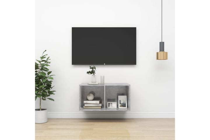 Seinäkiinnitettävä TV-taso betoninharmaa 37x37x72 cm - Huonekalut - TV- & Mediakalusteet - Mediajalusta & seinäteline - TV:n seinäteline