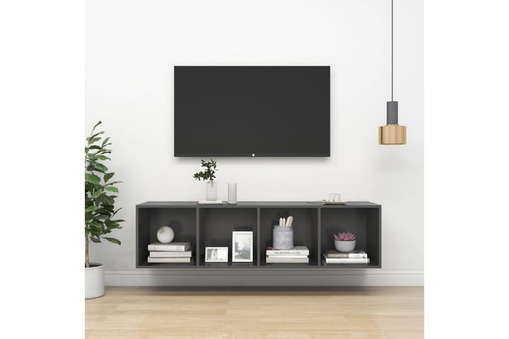 Seinäkiinnitettävä TV-taso harmaa 37x37x142,5 cm lastulevy - Huonekalut - TV- & Mediakalusteet - Mediajalusta & seinäteline - TV:n seinäteline