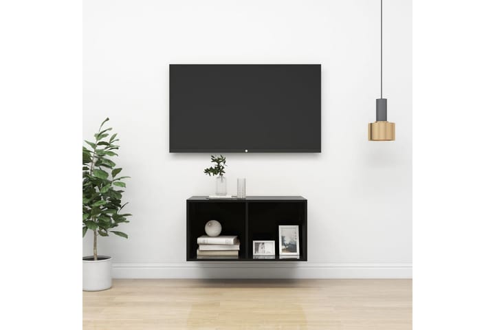 Seinäkiinnitettävä TV-taso korkeak. musta 37x37x72 cm - Huonekalut - TV- & Mediakalusteet - Mediajalusta & seinäteline - TV:n seinäteline