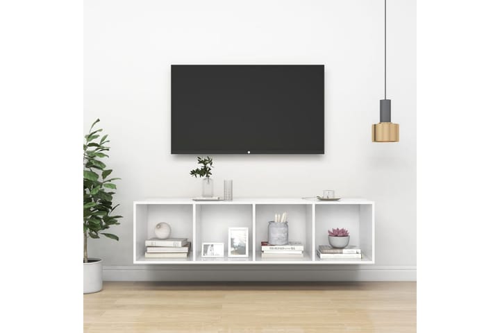 Seinäkiinnitettävä TV-taso valkoinen 37x37x142,5 cm - Huonekalut - TV- & Mediakalusteet - Mediajalusta & seinäteline - TV:n seinäteline