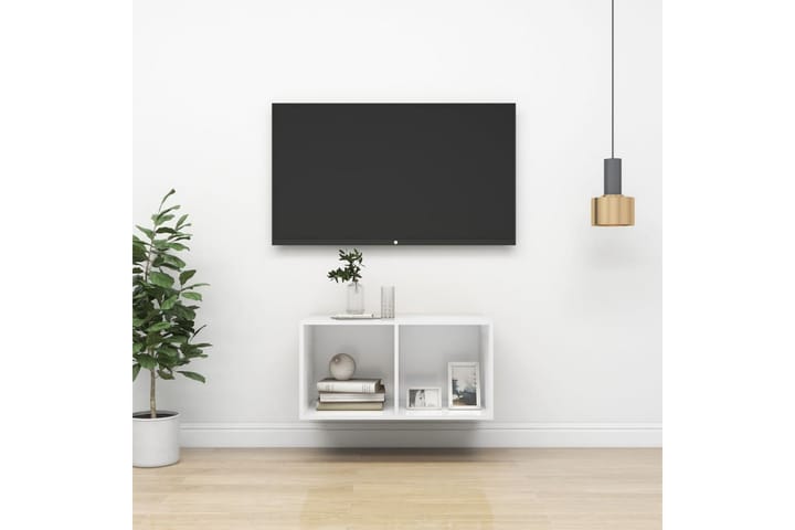 Seinäkiinnitettävä TV-taso valkoinen 37x37x72 cm lastulevy - Huonekalut - TV- & Mediakalusteet - Mediajalusta & seinäteline - TV:n seinäteline