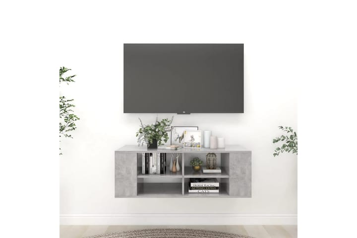Seinäkiinnitettävä TV-taso betoninharmaa 102x35x35cm - Huonekalut - TV- & Mediakalusteet - TV-kaapit