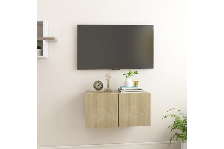 Seinäkiinnitettävä TV-taso Sonoma-tammi 60x30x30 cm - Huonekalut - TV- & Mediakalusteet - TV-kaapit