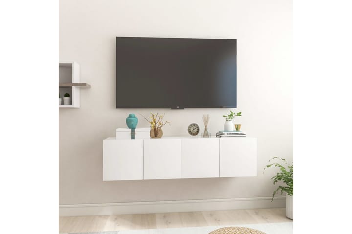 Seinäkiinnitettävät TV-tasot 2 kpl korkeakiilto 60x30x30cm - Huonekalut - TV- & Mediakalusteet - TV-kaapit