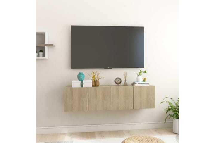 Seinäkiinnitettävät TV-tasot 2 kpl Sonoma tammi 60x30x30cm - Huonekalut - TV- & Mediakalusteet - TV-kaapit