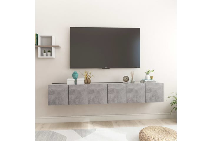 Seinäkiinnitettävät TV-tasot 3 kpl betoninharmaa 60x30x30 cm - Huonekalut - TV- & Mediakalusteet - TV-kaappi