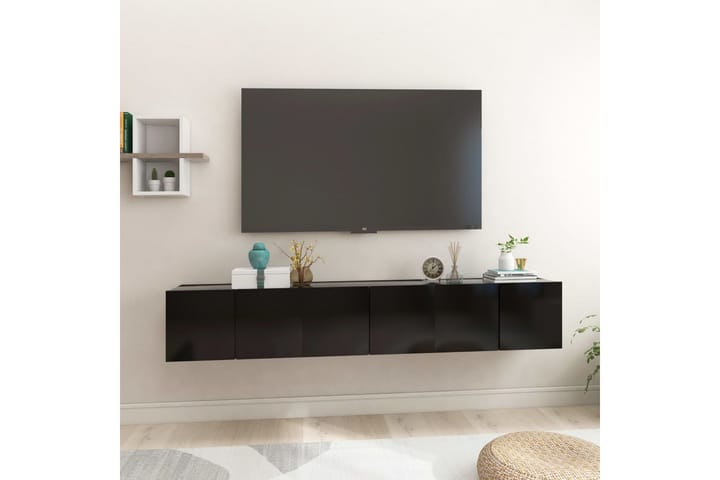 Seinäkiinnitettävät TV-tasot 3 kpl musta 60x30x30 cm - Huonekalut - TV- & Mediakalusteet - TV-kaapit