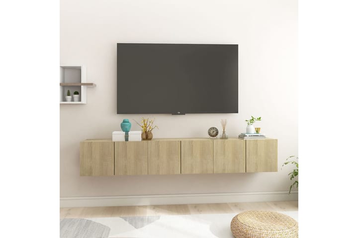 Seinäkiinnitettävät TV-tasot 3 kpl Sonoma-tammi 60x30x30 cm - Säilytys - Kaappi - Säilytyskaappi