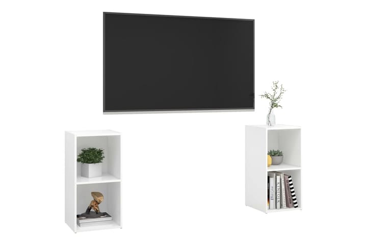 TV-tasot 2 kpl valkoinen 72x35x36,5 cm lastulevy - Valkoinen - Huonekalut - TV- & Mediakalusteet - TV-kaapit
