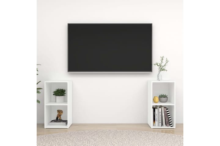 TV-tasot 2 kpl valkoinen 72x35x36,5 cm lastulevy - Valkoinen - Huonekalut - TV- & Mediakalusteet - TV-kaapit