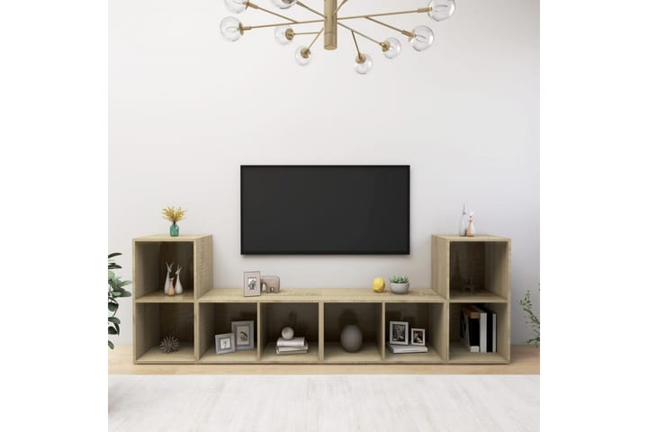 TV-tasot 4 kpl Sonoma-tammi 72x35x36,5 cm lastulevy - Ruskea - Huonekalut - TV- & Mediakalusteet - TV-kaapit