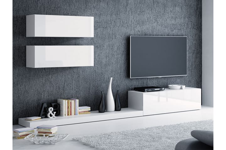 TV-kalustesarja Pixel 300x42x190 cm - Harmaa / Valkoinen - Huonekalut - TV- & Mediakalusteet - TV-kalustepaketti