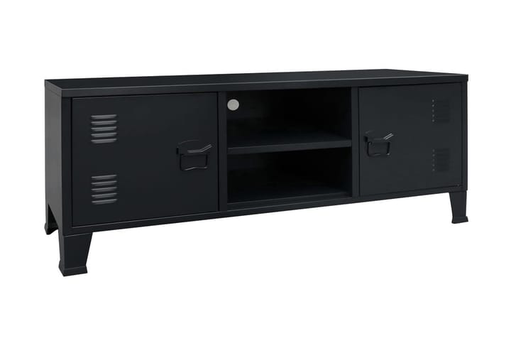 Metallinen TV-taso teollinen tyyli 120x35x48 cm musta - Musta - Säilytys - Kaappi - Säilytyskaappi - Toimistokaappi - Asiakirjakaappi