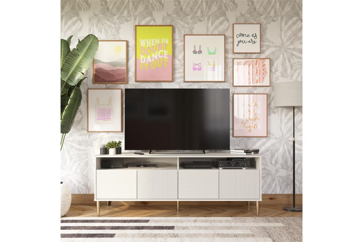 TV-taso Daphne 158,5x50 cm Valkoinen - Dorel Home - Huonekalut - Pöytä & ruokailuryhmä - Apupöytä & sivupöytä - Konsolipöytä