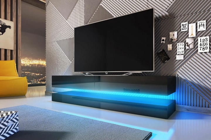 TV-taso Dublin 140 cm LED-valaistus - Musta - Huonekalut - TV- & Mediakalusteet - Tv-tasot & Mediatasot