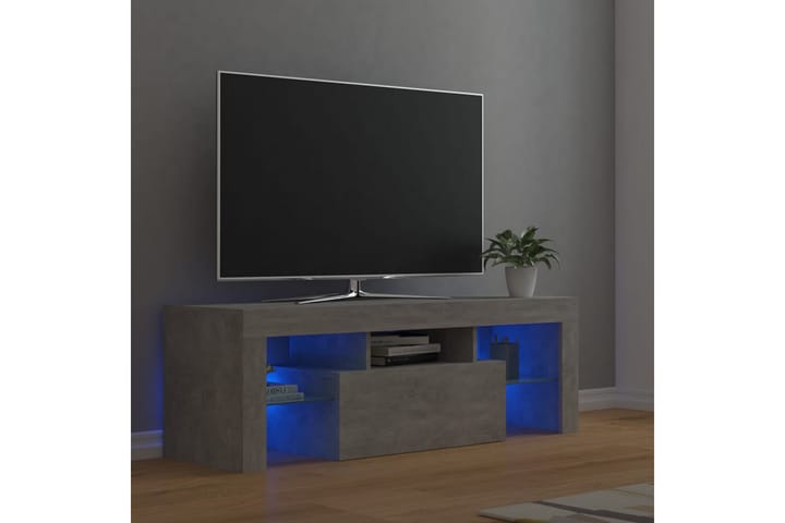 TV-taso LED-valoilla betoninharmaa 120x35x40 cm - Huonekalut - TV- & Mediakalusteet - Tv-tasot & Mediatasot