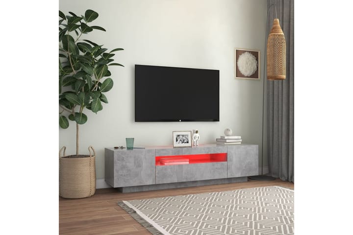 TV-taso LED-valoilla betoninharmaa 160x35x40 cm - Huonekalut - TV- & Mediakalusteet - Tv-tasot & Mediatasot