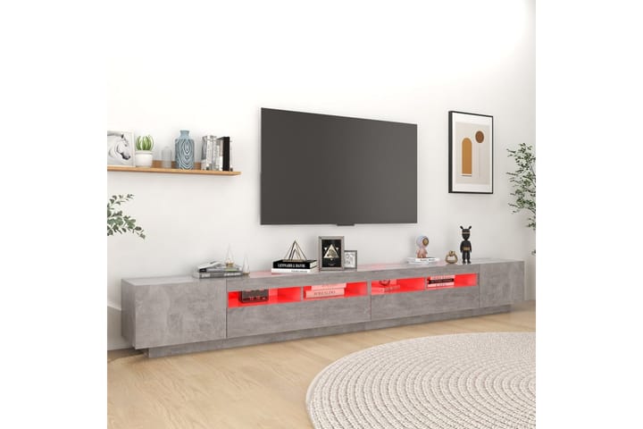 TV-taso LED-valoilla betoninharmaa 300x35x40 cm - Harmaa - Huonekalut - TV- & Mediakalusteet - Tv-tasot & Mediatasot