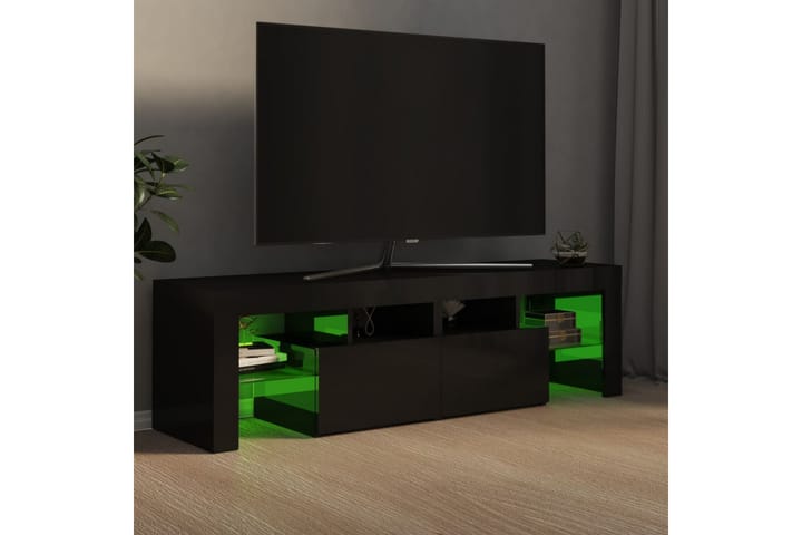 TV-taso LED-valoilla korkeakiilto musta 140x35x40 cm - Huonekalut - TV- & Mediakalusteet - Tv taso & Mediataso