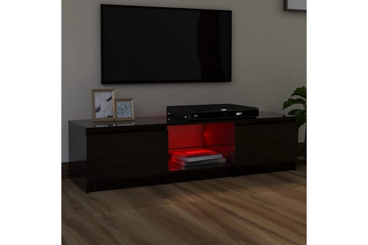 TV-taso LED-valoilla korkeakiilto musta 140x40x35,5 cm - Huonekalut - Sängyt - Jenkkisängyt