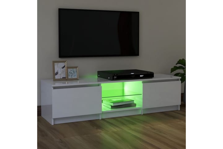 TV-taso LED-valoilla korkeakiilto valkoinen 120x30x35,5 cm - Huonekalut - TV- & Mediakalusteet - Tv taso & Mediataso
