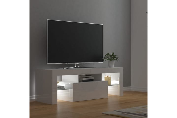 TV-taso LED-valoilla korkeakiilto valkoinen 120x35x40 cm - Huonekalut - TV- & Mediakalusteet - Tv taso & Mediataso