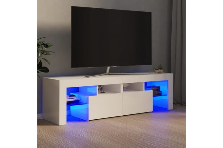 TV-taso LED-valoilla korkeakiilto valkoinen 140x35x40 cm - Huonekalut - TV- & Mediakalusteet - Tv taso & Mediataso