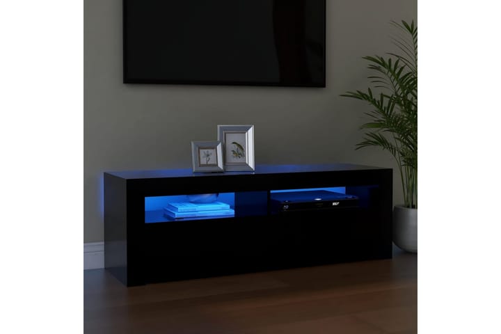 TV-taso LED-valoilla musta 120x35x40 cm - Musta - Huonekalut - Pöytä & ruokailuryhmä - Ruokailuryhmä