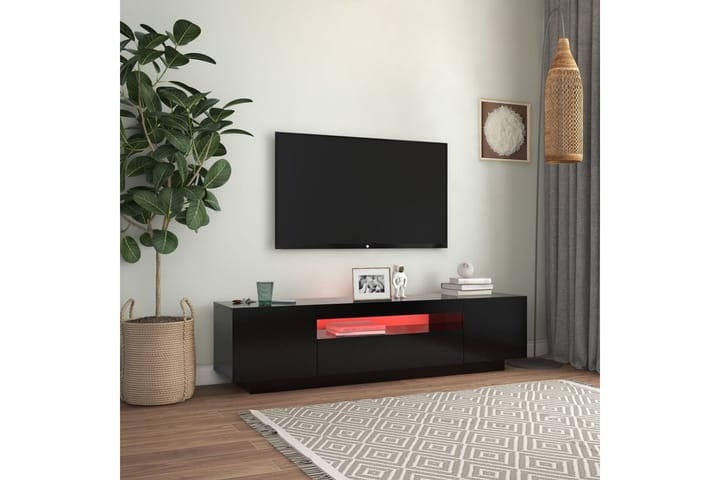 TV-taso LED-valoilla musta 160x35x40 cm - Huonekalut - TV- & Mediakalusteet - Tv taso & Mediataso