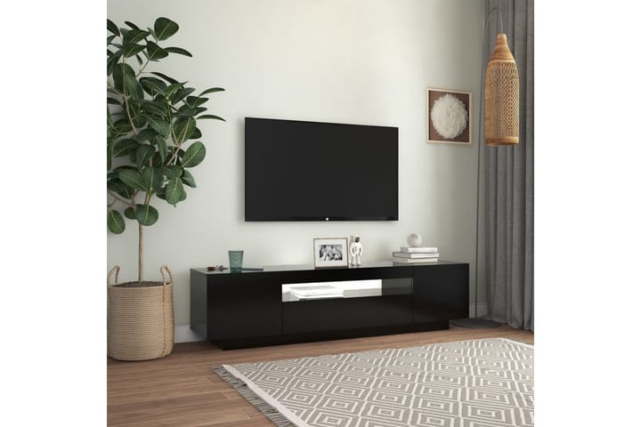 TV-taso LED-valoilla musta 160x35x40 cm - Huonekalut - TV- & Mediakalusteet - Tv taso & Mediataso