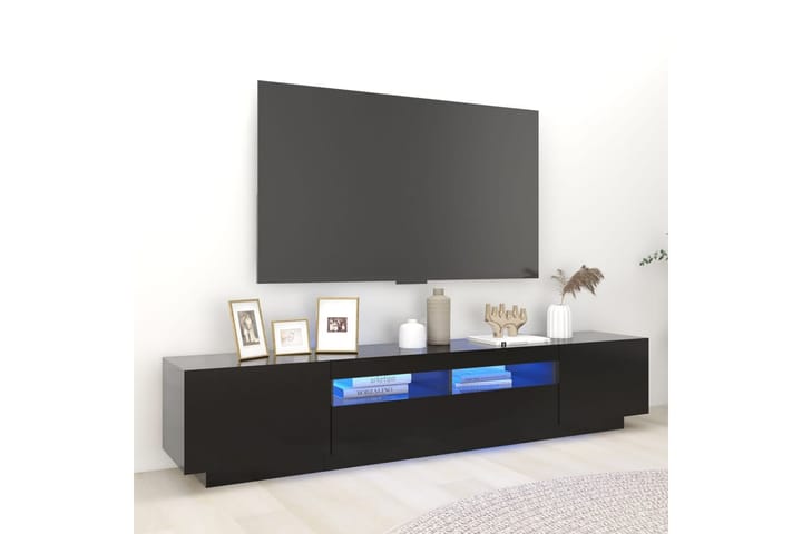 TV-taso LED-valoilla musta 200x35x40 cm - Huonekalut - TV- & Mediakalusteet - Tv taso & Mediataso