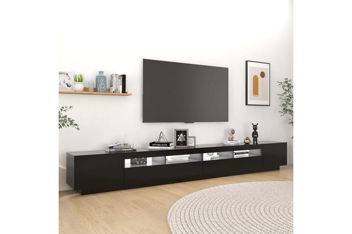 TV-taso LED-valoilla musta 300x35x40 cm - Musta - Huonekalut - TV- & Mediakalusteet - Tv-tasot & Mediatasot