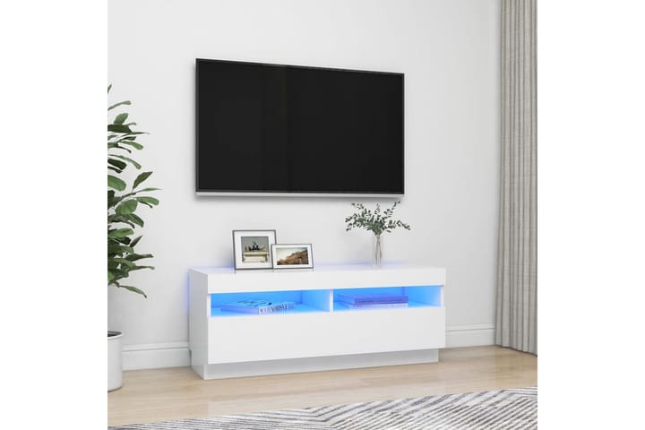 TV-taso LED-valoilla valkoinen 100x35x40 cm - Huonekalut - TV- & Mediakalusteet - Tv taso & Mediataso