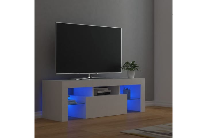 TV-taso LED-valoilla valkoinen 120x35x40 cm - Huonekalut - TV- & Mediakalusteet - TV-kaapit