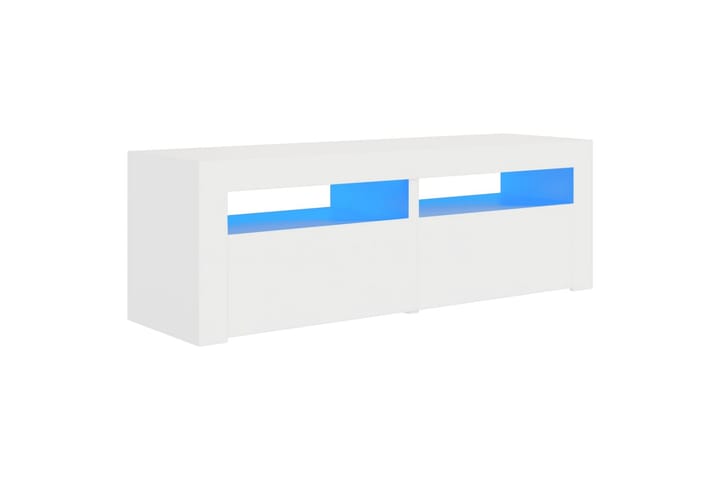 TV-taso LED-valoilla valkoinen 120x35x40 cm - Valkoinen - Kodintekstiilit - Matot - Moderni matto - Nukkamatto
