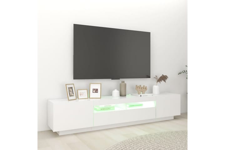 TV-taso LED-valoilla valkoinen 200x35x40 cm - Valkoinen - Huonekalut - TV- & Mediakalusteet - Tv taso & Mediataso