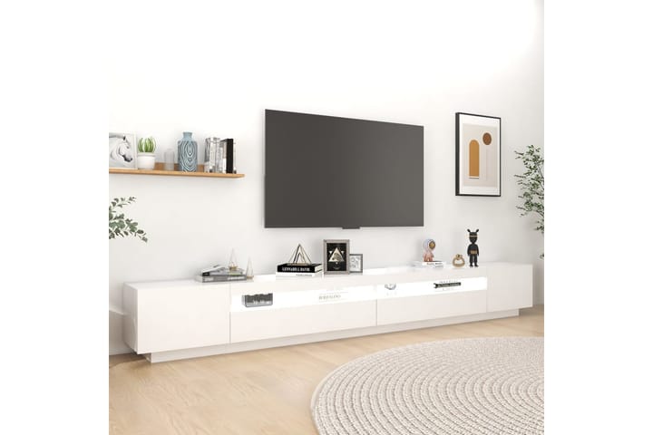 TV-taso LED-valoilla valkoinen 300x35x40 cm - Valkoinen - Huonekalut - TV- & Mediakalusteet - Tv-tasot & Mediatasot
