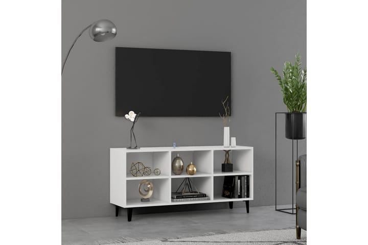 TV-taso metallijaloilla valkoinen 103,5x30x50 cm - Huonekalut - TV- & Mediakalusteet - TV-kalustepaketti