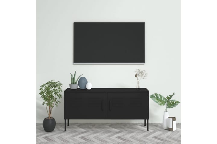 TV-taso musta 105x35x50 cm teräs - Huonekalut - TV- & Mediakalusteet - Tv-tasot & Mediatasot