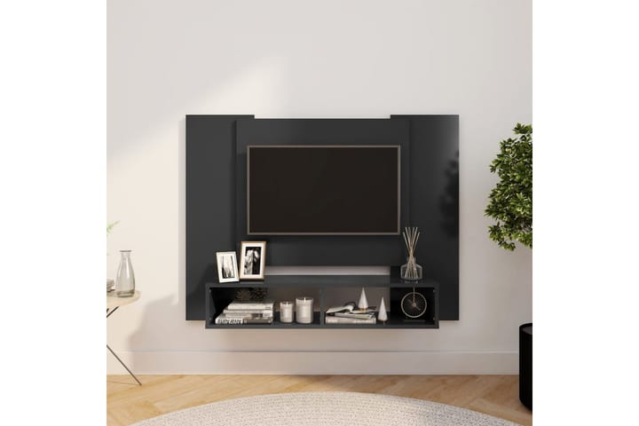 TV-taso seinälle harmaa 120x23,5x90 cm lastulevy - Harmaa - Huonekalut - TV- & Mediakalusteet - Tv taso & Mediataso