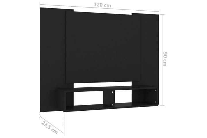 TV-taso seinälle musta 120x23,5x90 cm lastulevy - Musta - Huonekalut - TV- & Mediakalusteet - Tv-tasot & Mediatasot